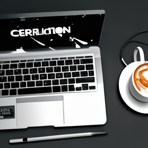תמונה של מחשב נייד וכוס קפה, הממחישה את תהליך היצירה של יצירת סרטון תדמית